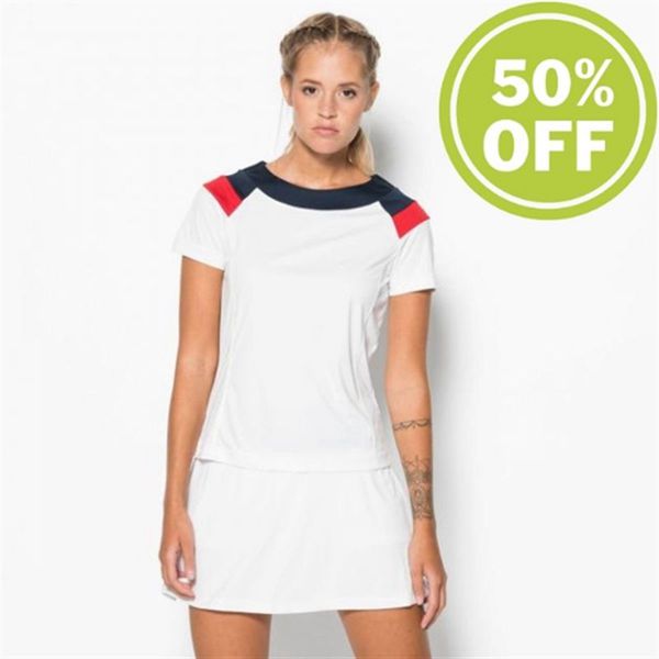 Fila Shirt Susan Sporty Tennis Shirt With Crew Neck Women's Shirts - White/Red/Navy,NZ 204-7326